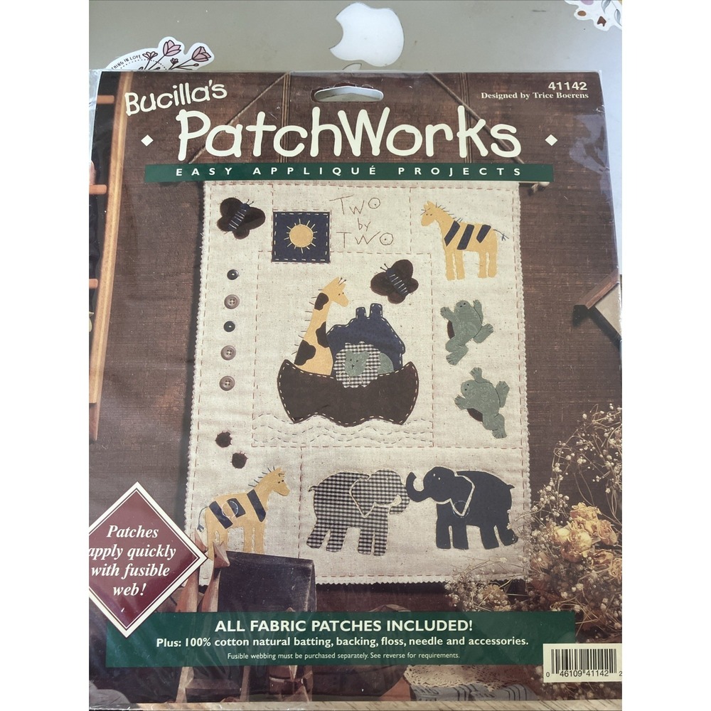 BUCILLA Patchworks‎ TWO BY TWO Applique Craft SEALED Kit #41142 Noah's ark